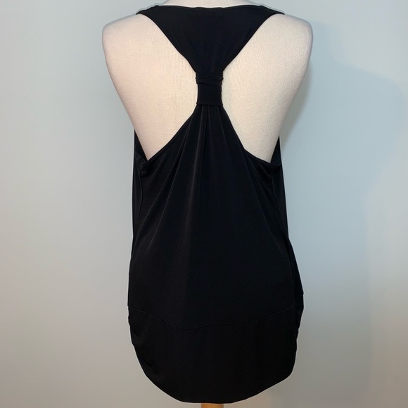 Cowl neck racerback black tank - Picture 2 of 4